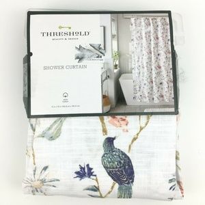 Threshold Bath White Floral Bird Fabric Shower Curtain Poshmark